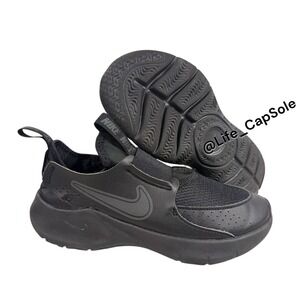Size 3Y Nike Flex Runner Black Mesh Athletic Sneakers US Unisex Kids Slip On
